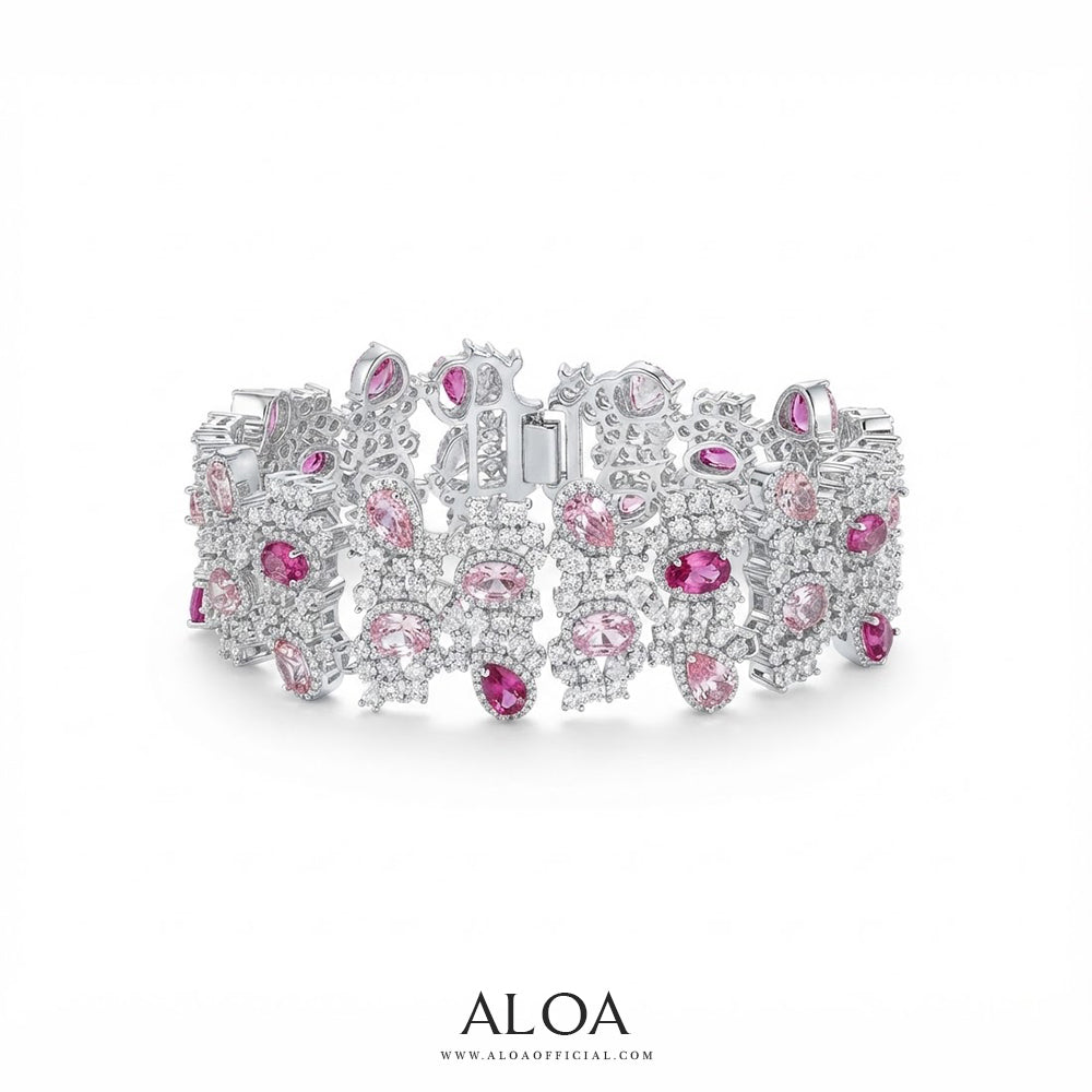 Grand Pink Statement Bracelet