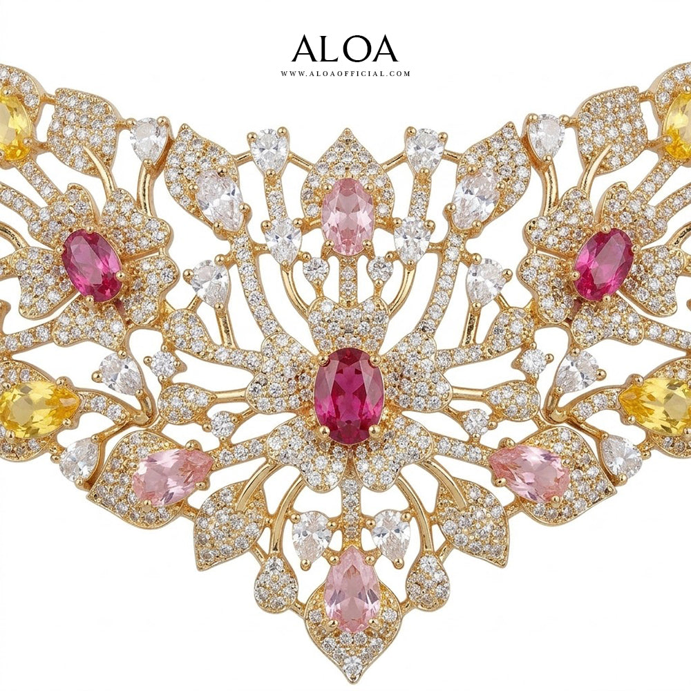 Multi Gem Necklace Set
