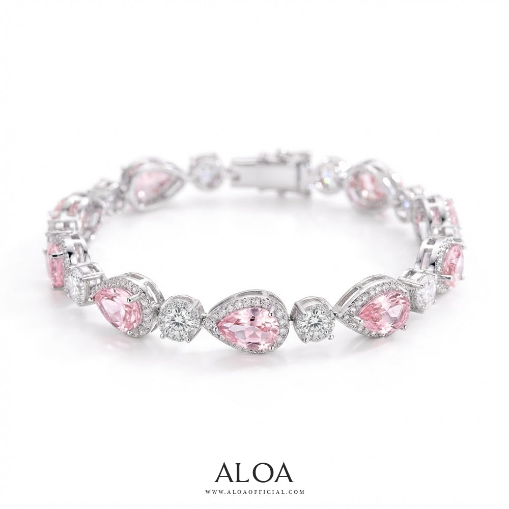 Pink Pear Tennis Bracelet