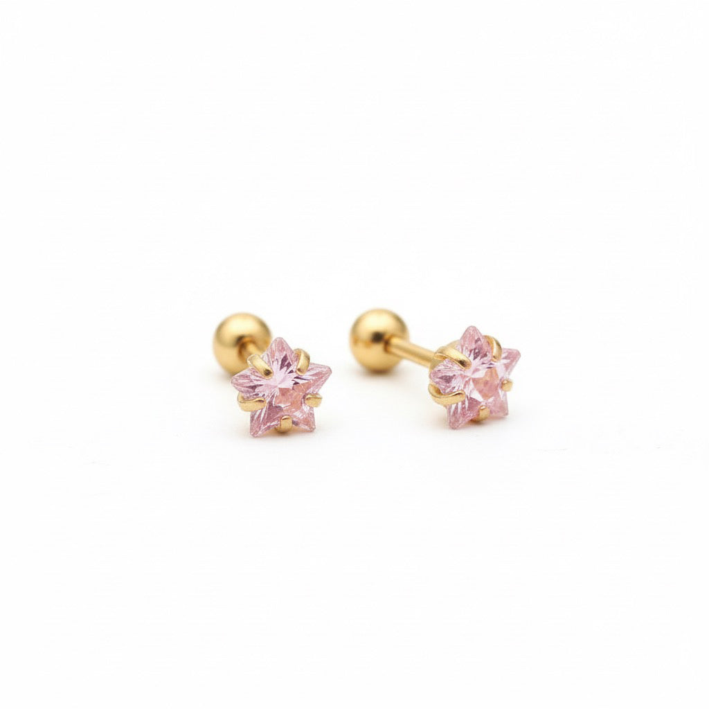 Pink Star Studs