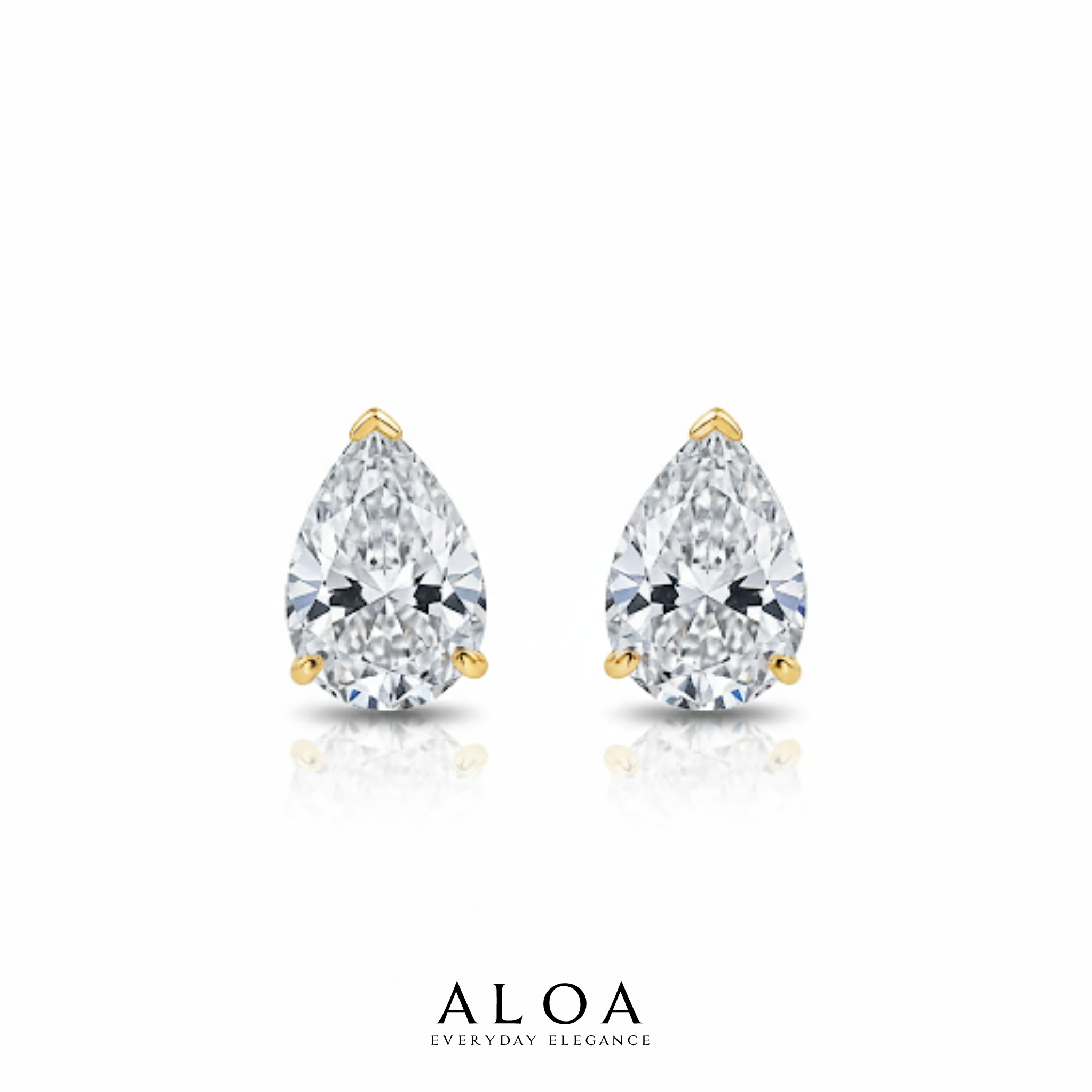 Pear Cut Teardrop Studs