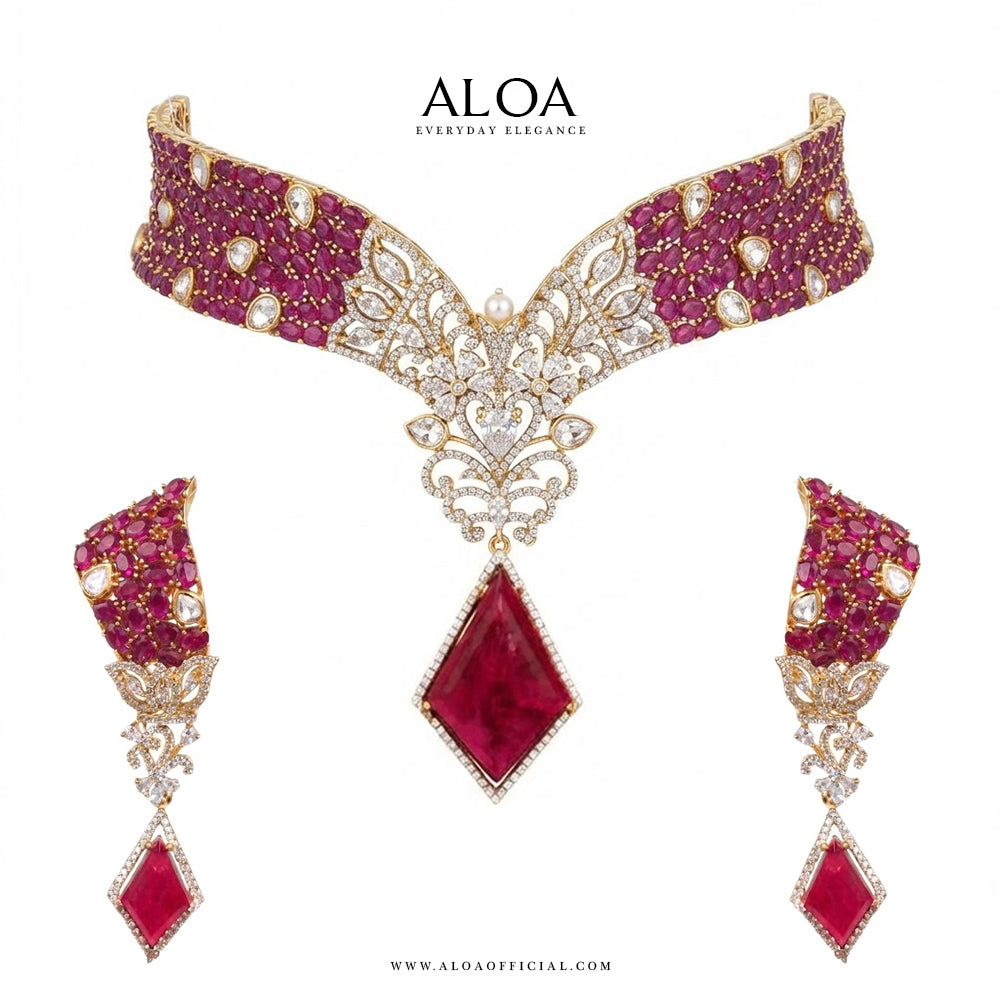 Velvet Ruby Statement Necklace