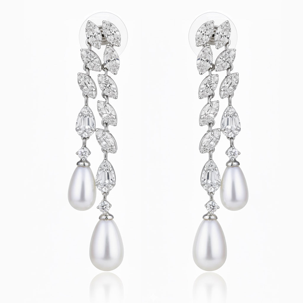Pearl & CZ Necklace Set