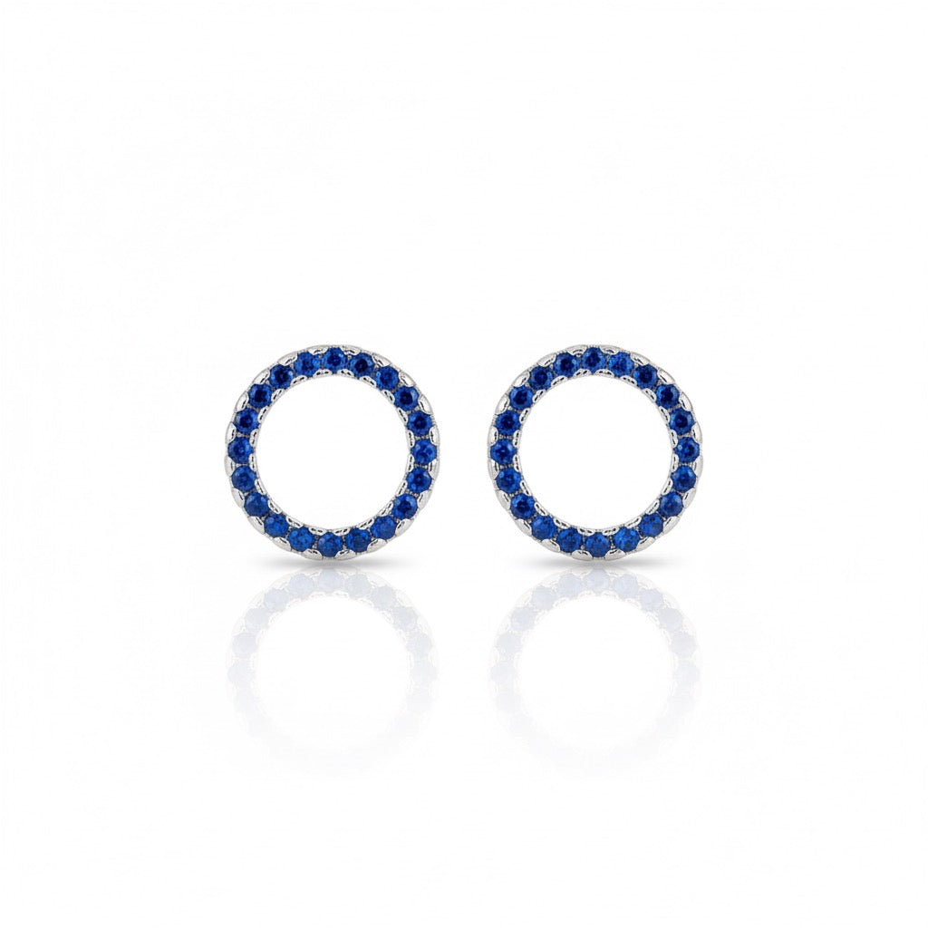 Blue CZ Halo Studs