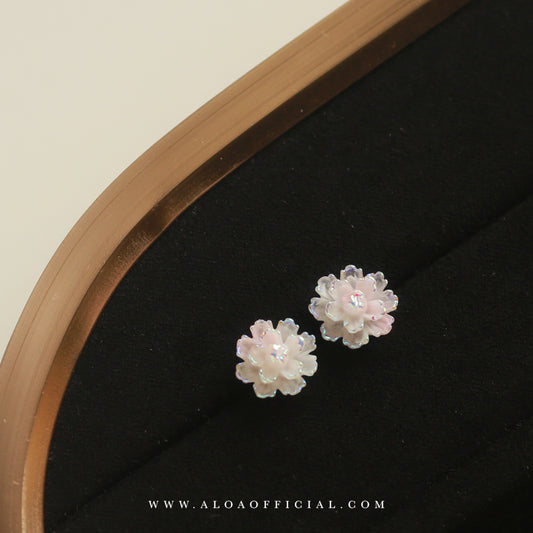 Dainty Pink Flower Studs