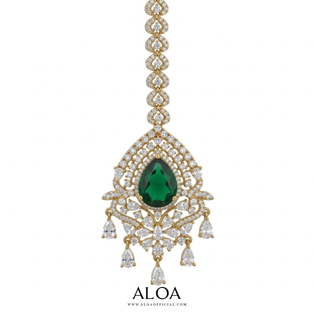 Emerald Cz Bridal Set