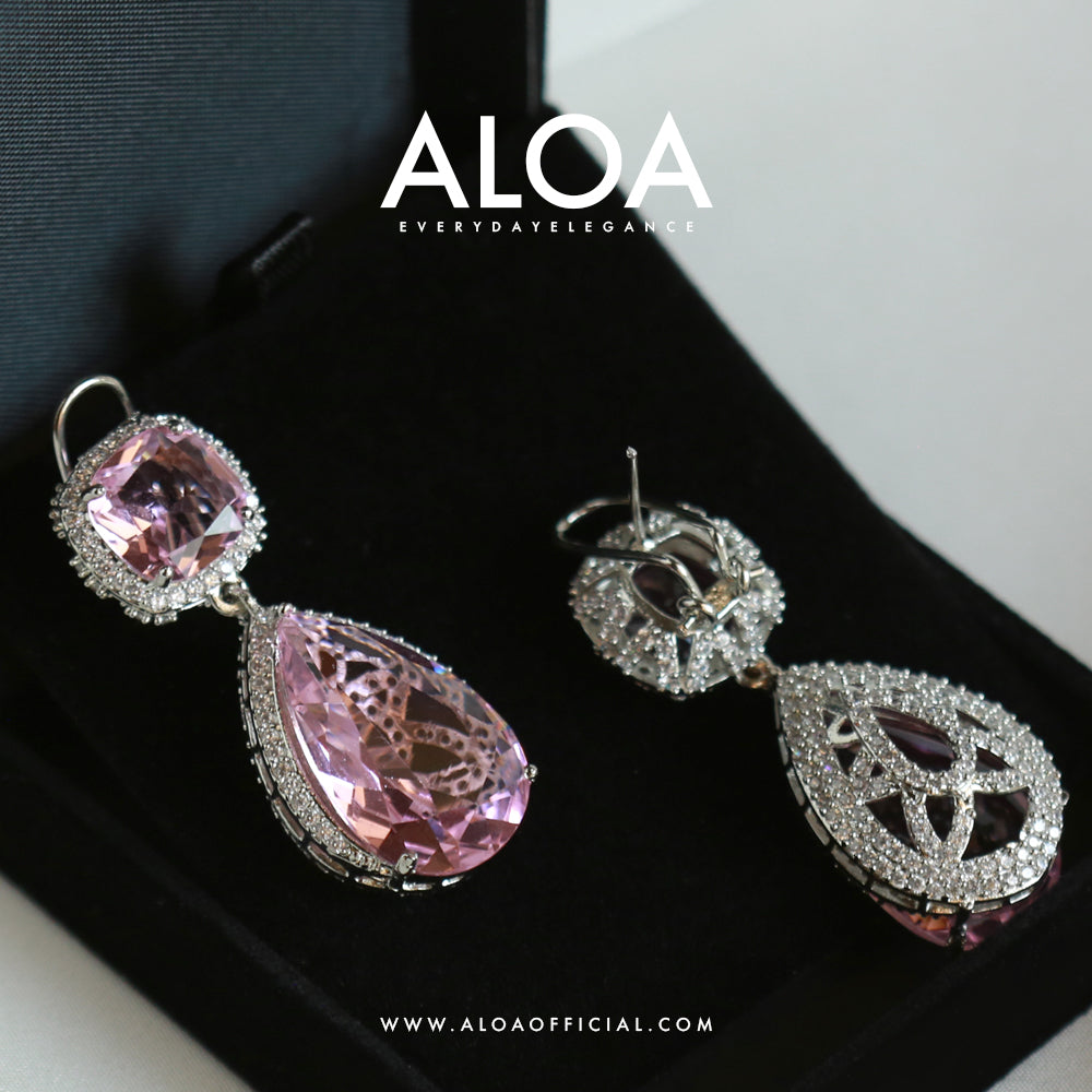 Symphony of Pink: Double Delight CZ Earrings