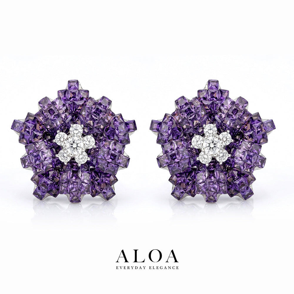 Amethyst Mosaic Studs