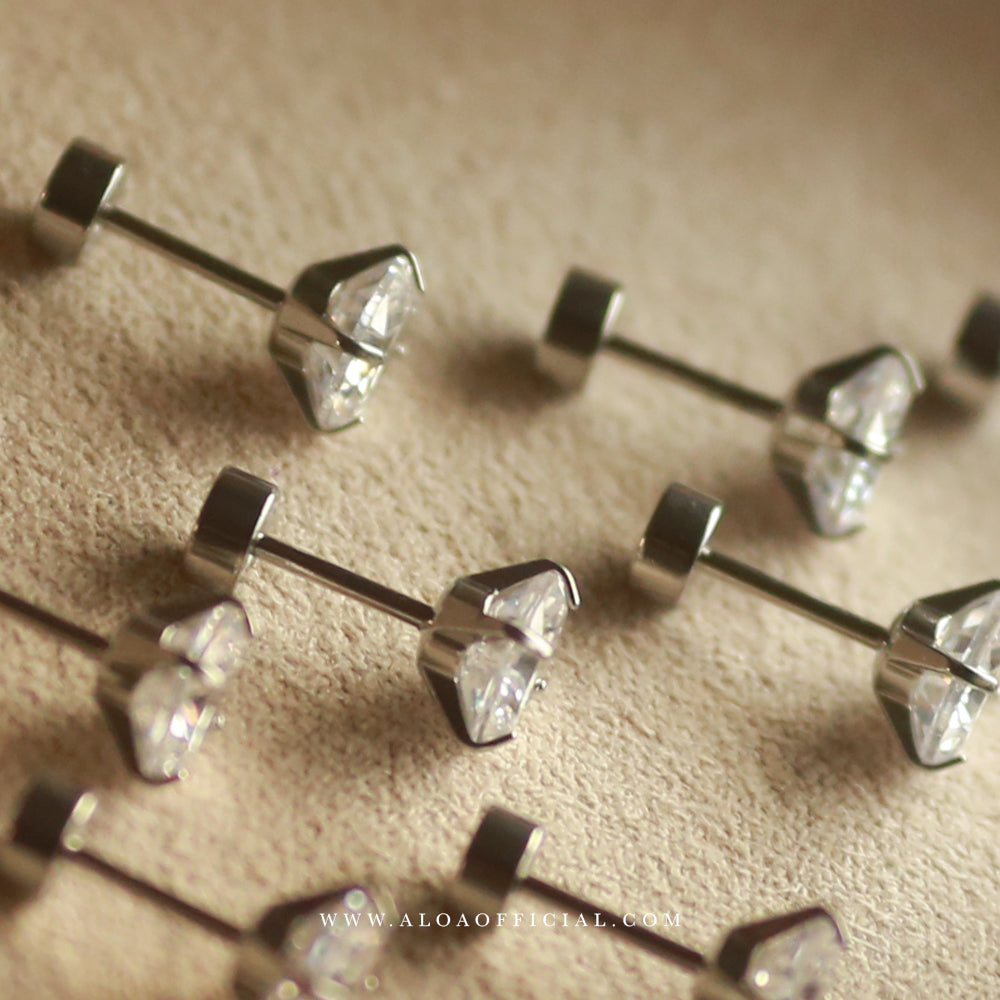 Antique Studs with White CZ