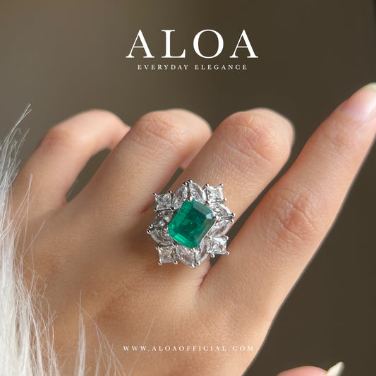 Luxe Splendour ring in Green