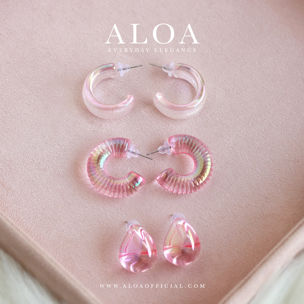 Glistening Charm: ALOA Acrylic Earring Set