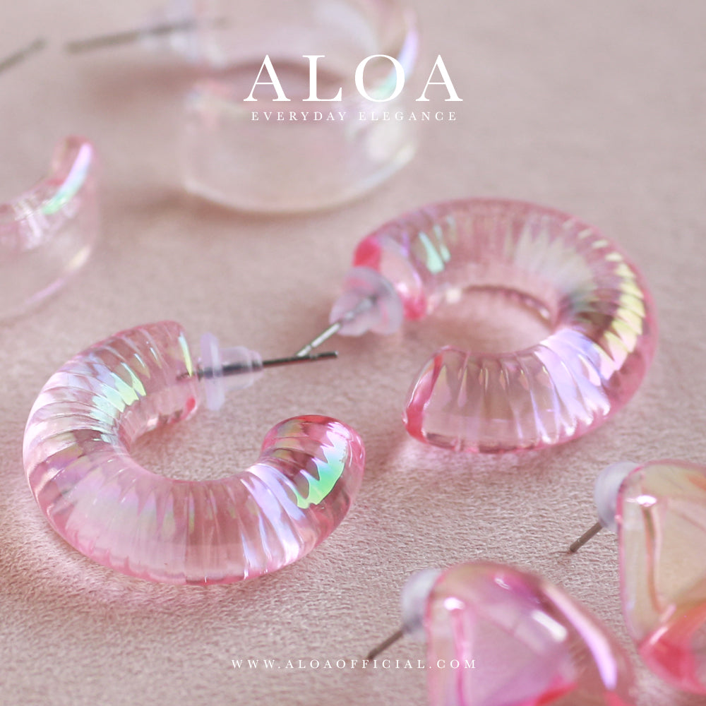 Glistening Charm: ALOA Acrylic Earring Set