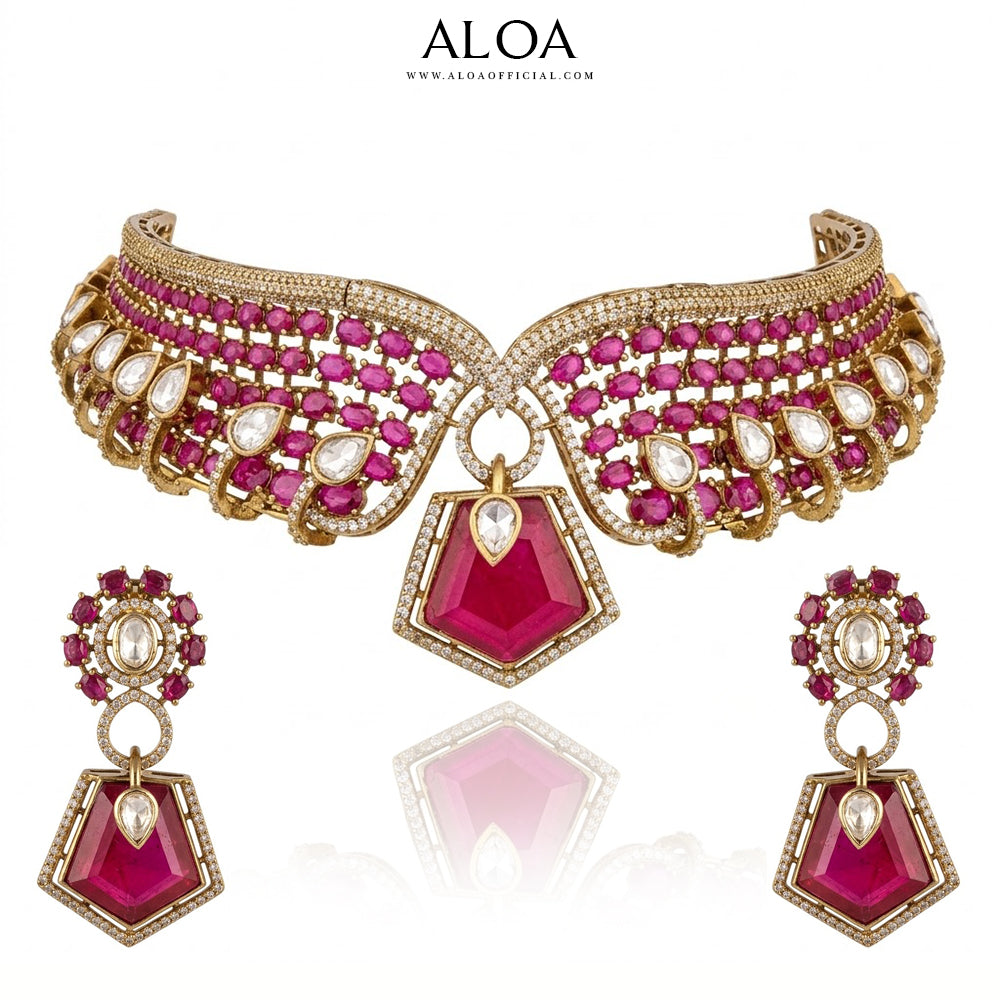 Ruby Hexagon Collar