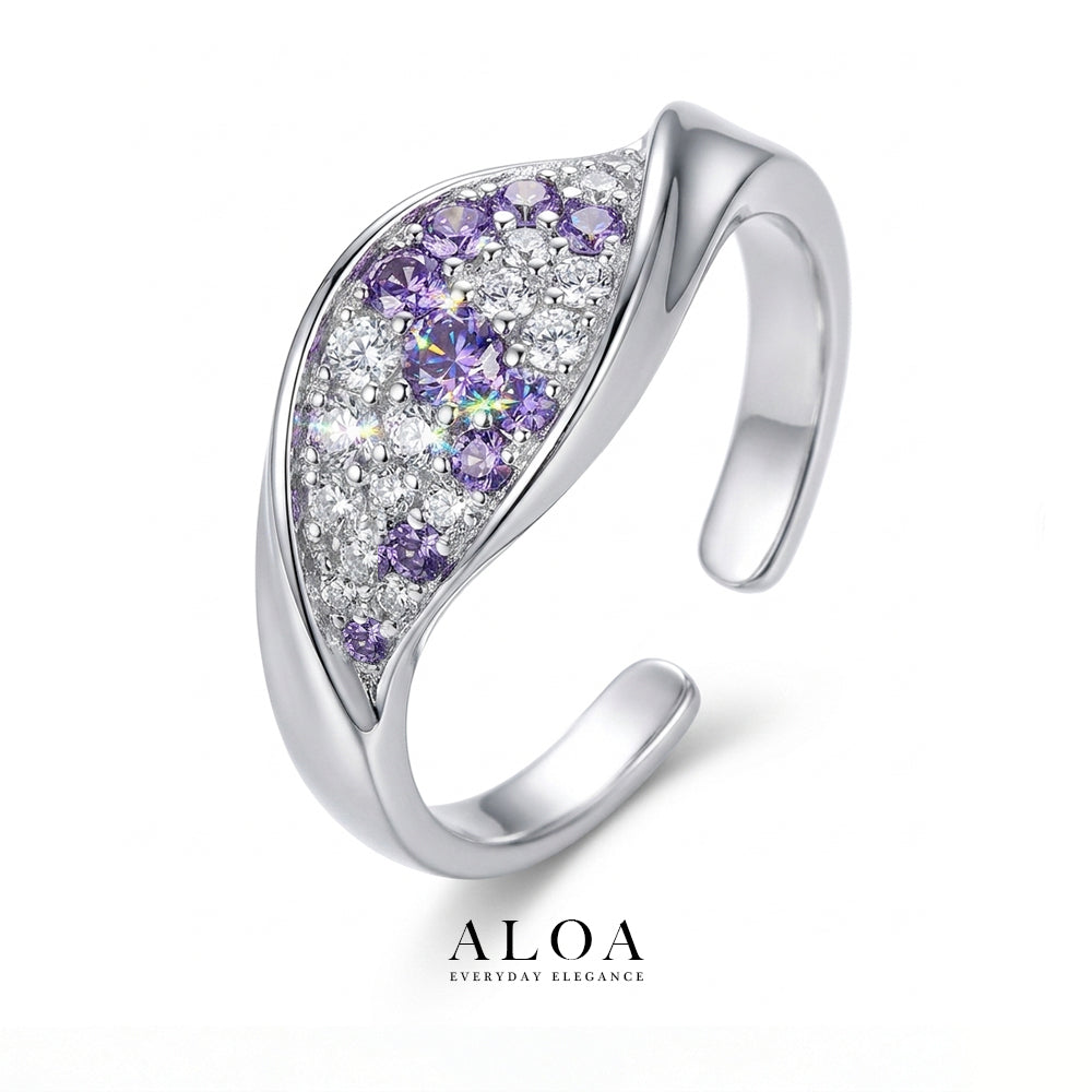 Amethyst Wave Adjustable Ring