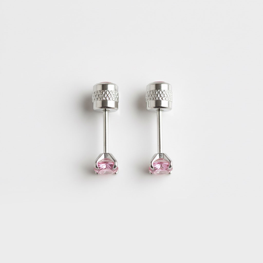 Pink Spark Helix Studs