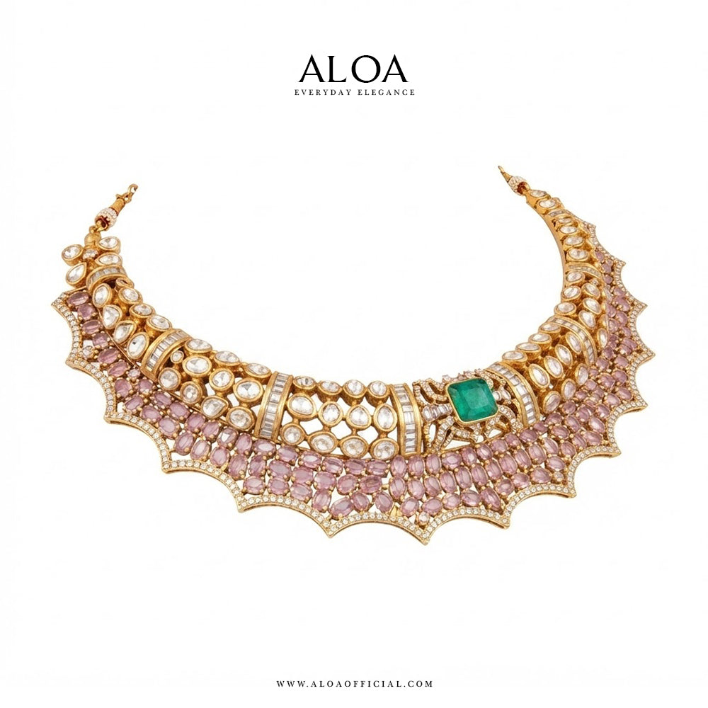Pink Sapphire & Collar Set