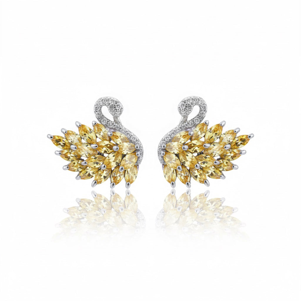 Yellow Swan Earrings