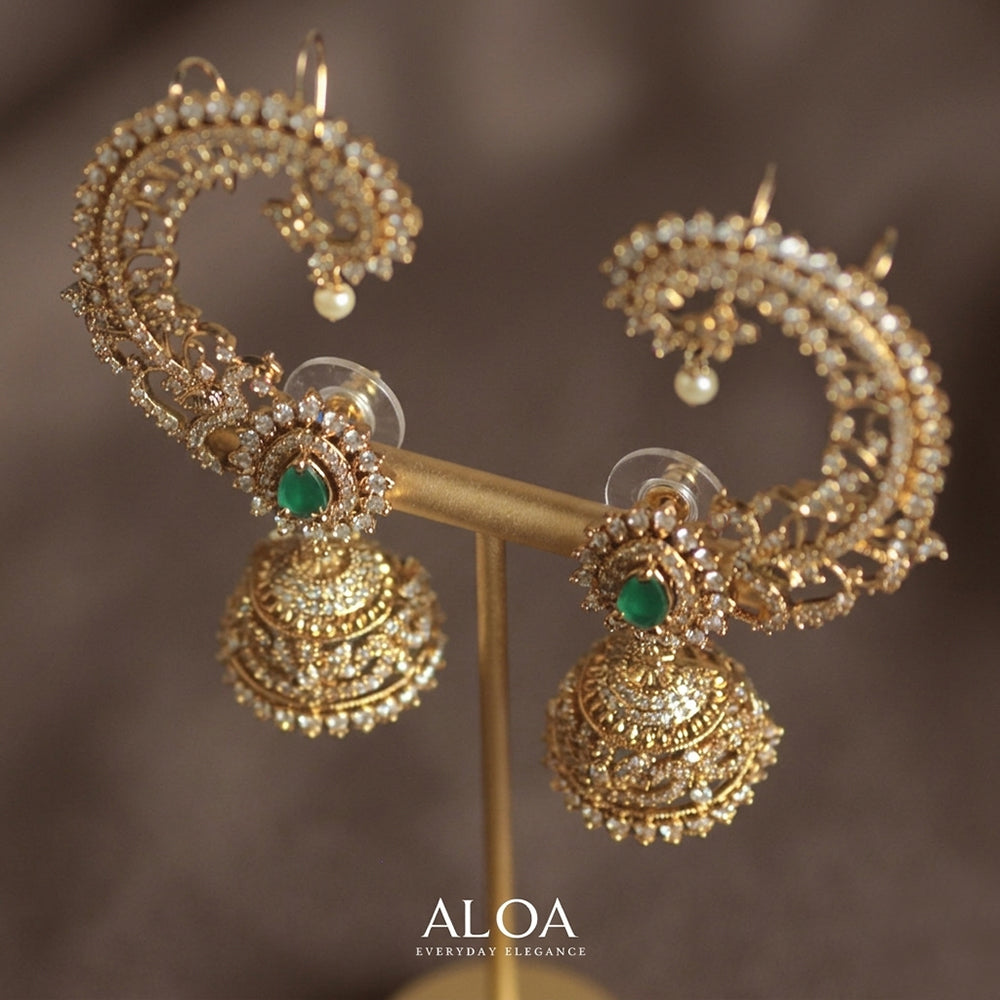 Emerald Paisley Jhumka Cuffs