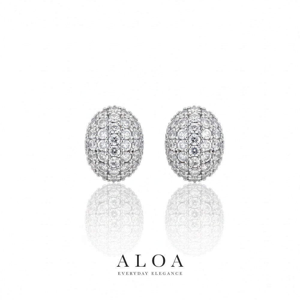 Oval Dome CZ Studs