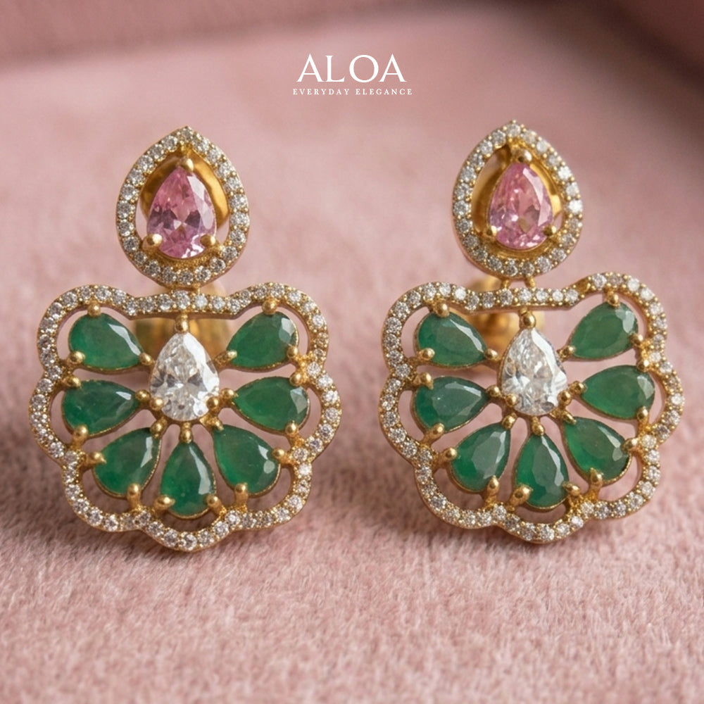 Pastel Pink & Emerald Statement