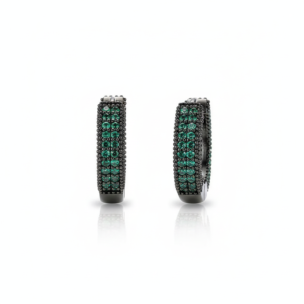Emerald Micro-Pavé Hoops