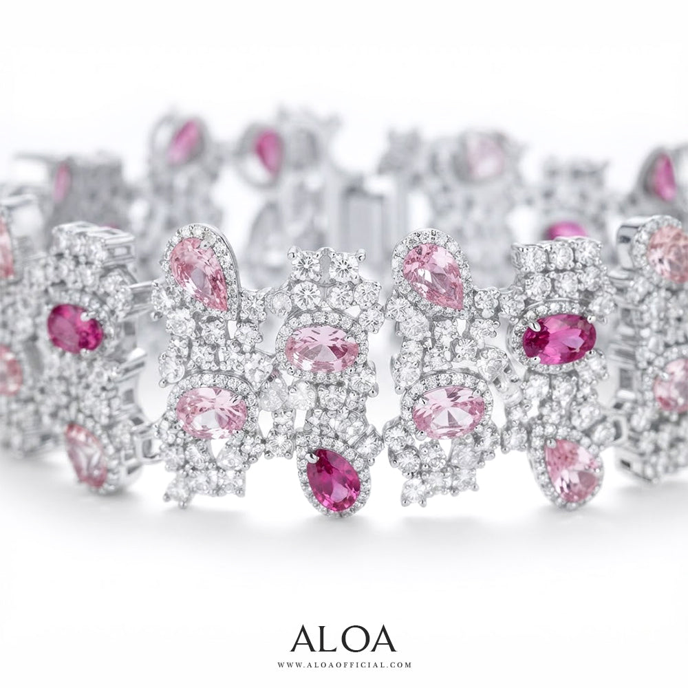 Grand Pink Statement Bracelet