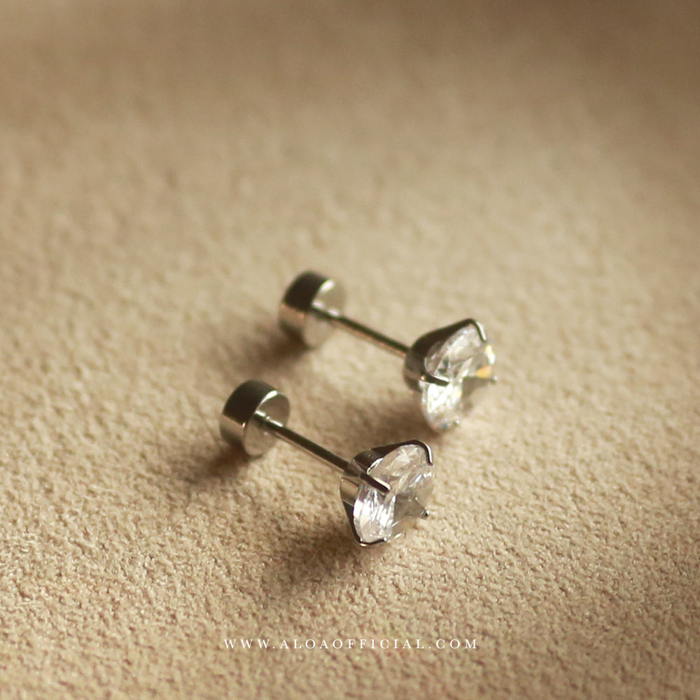 Antique Studs with White CZ