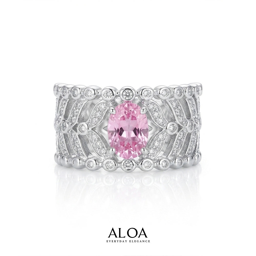 Pink Oasis Lattice Ring