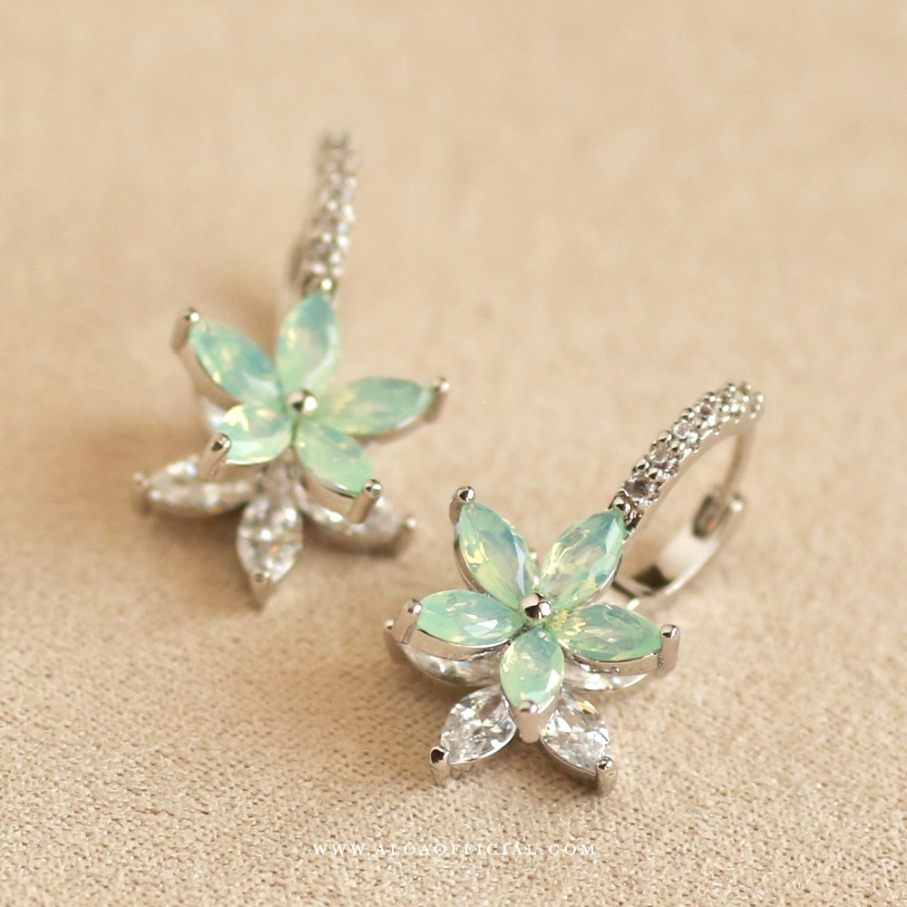 Opalite Flower Dangle Earrings