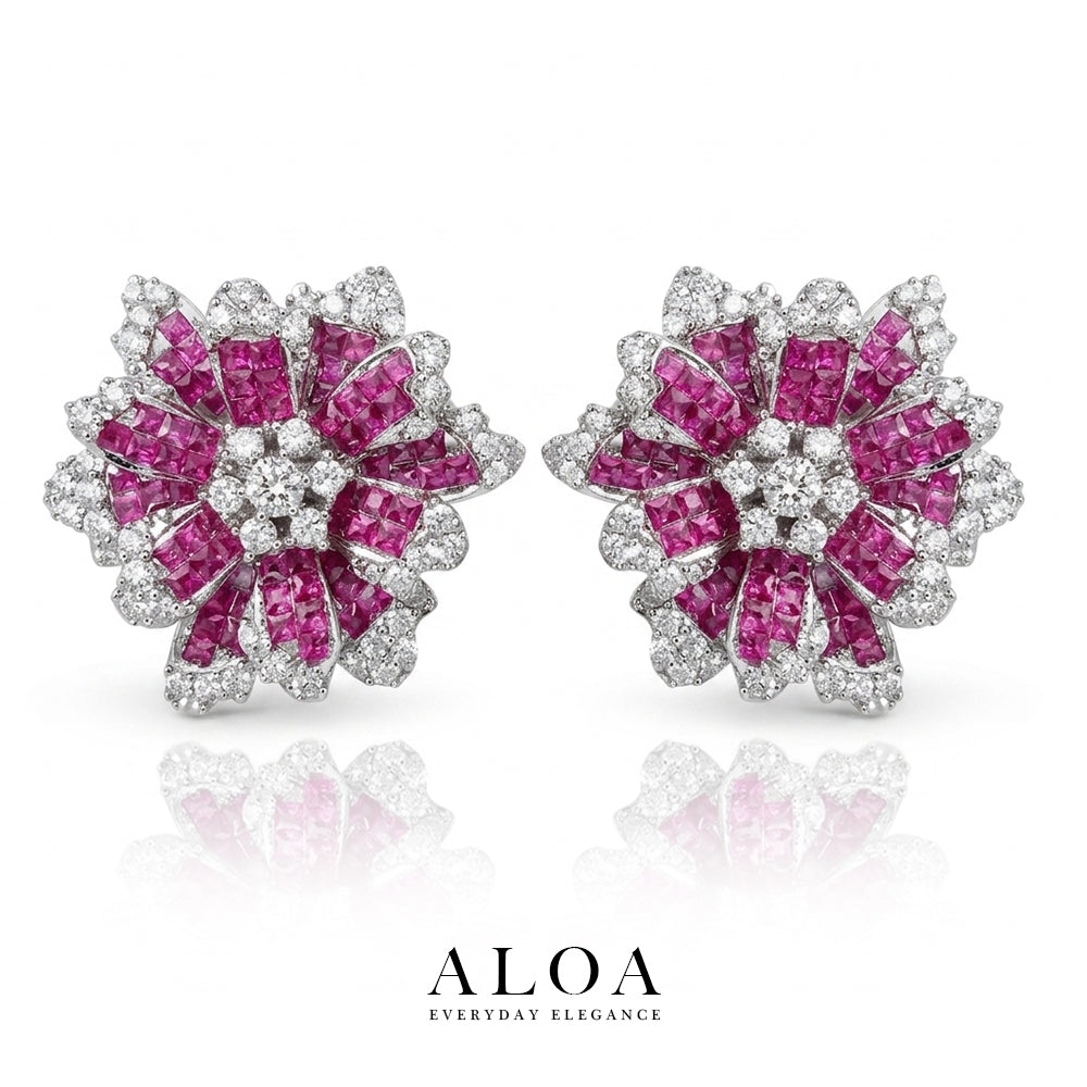 Ruby Blossom Studs