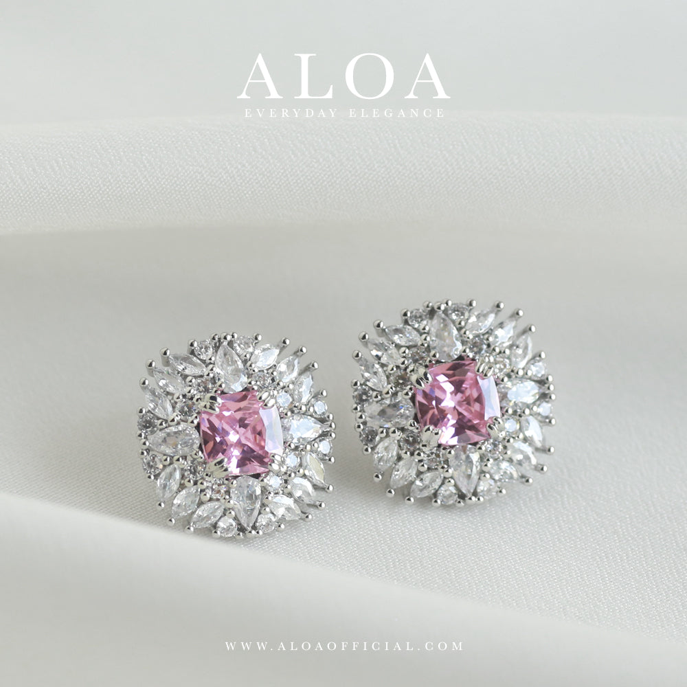 Classic Pink CZ Earrings