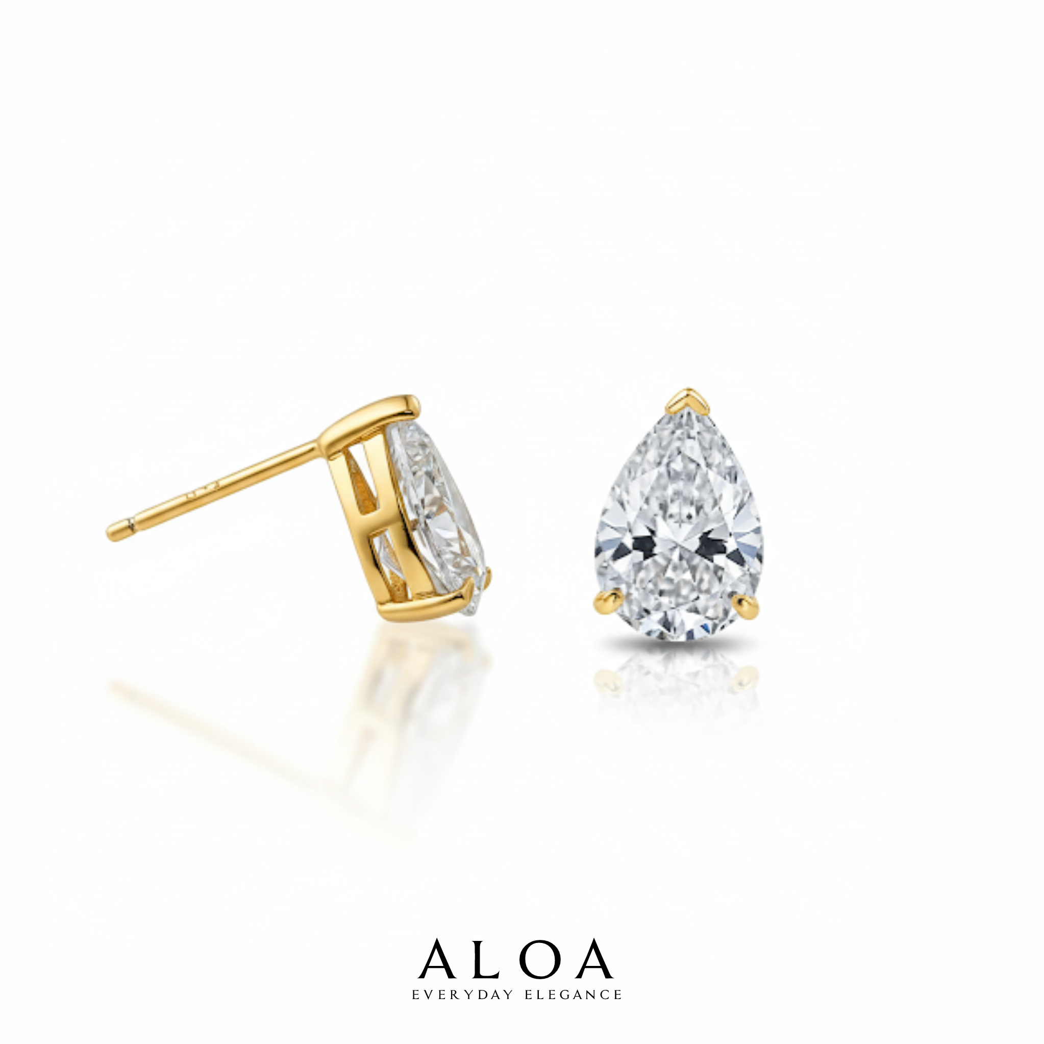 Pear Cut Teardrop Studs