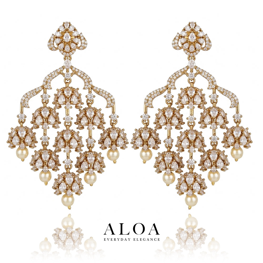 Multi-Jhumka Chandelier Earrings