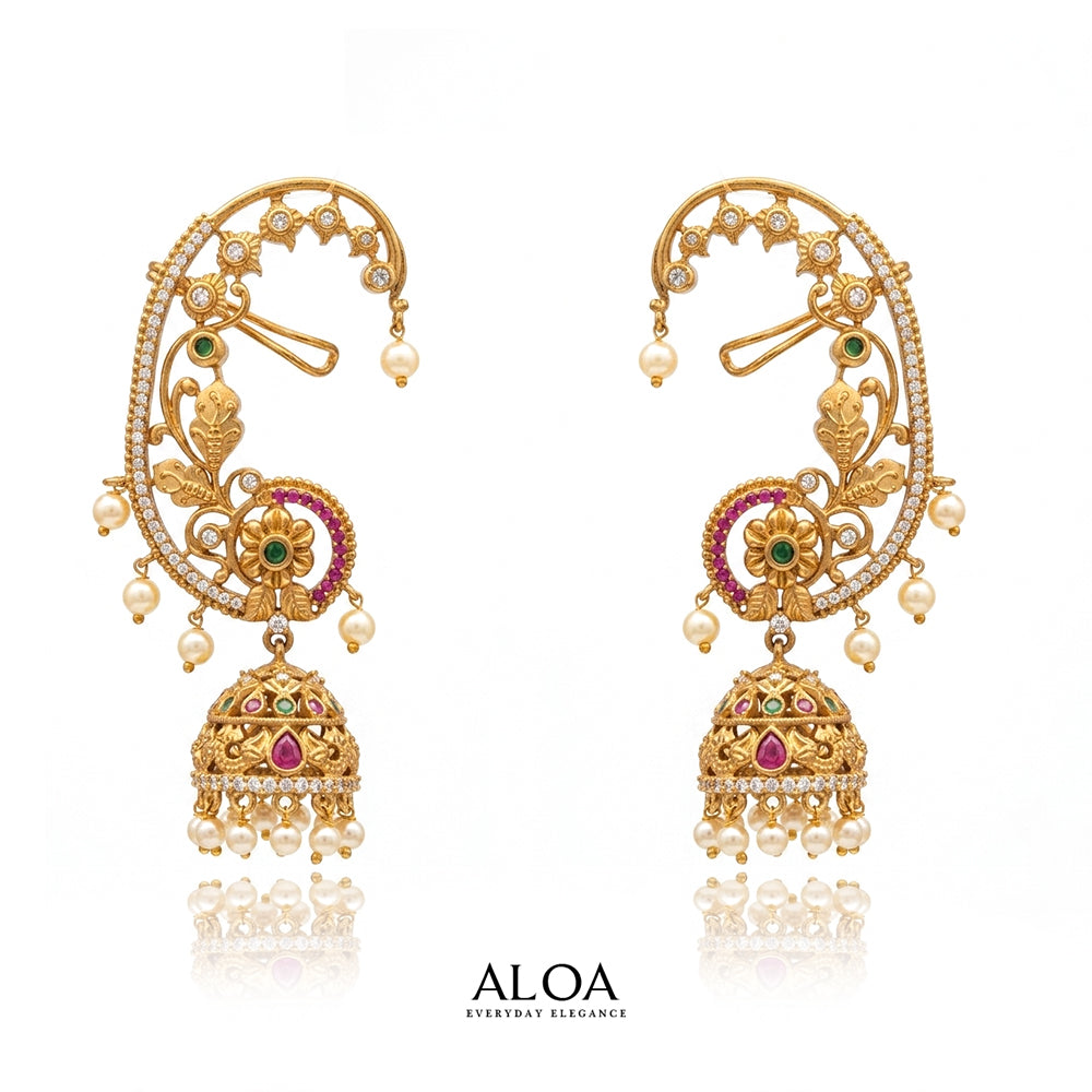 Antique Blossom Jhumka Cuffs