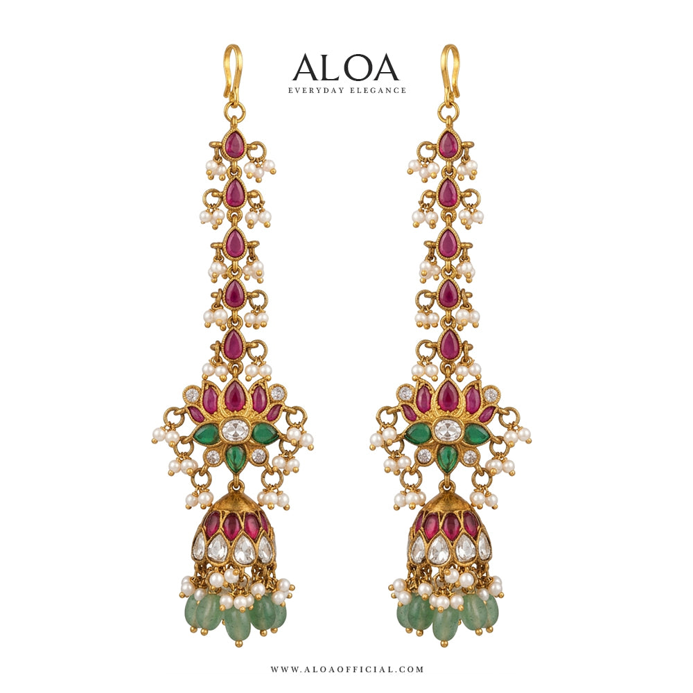 Long Jhumka Earrings With Sahara