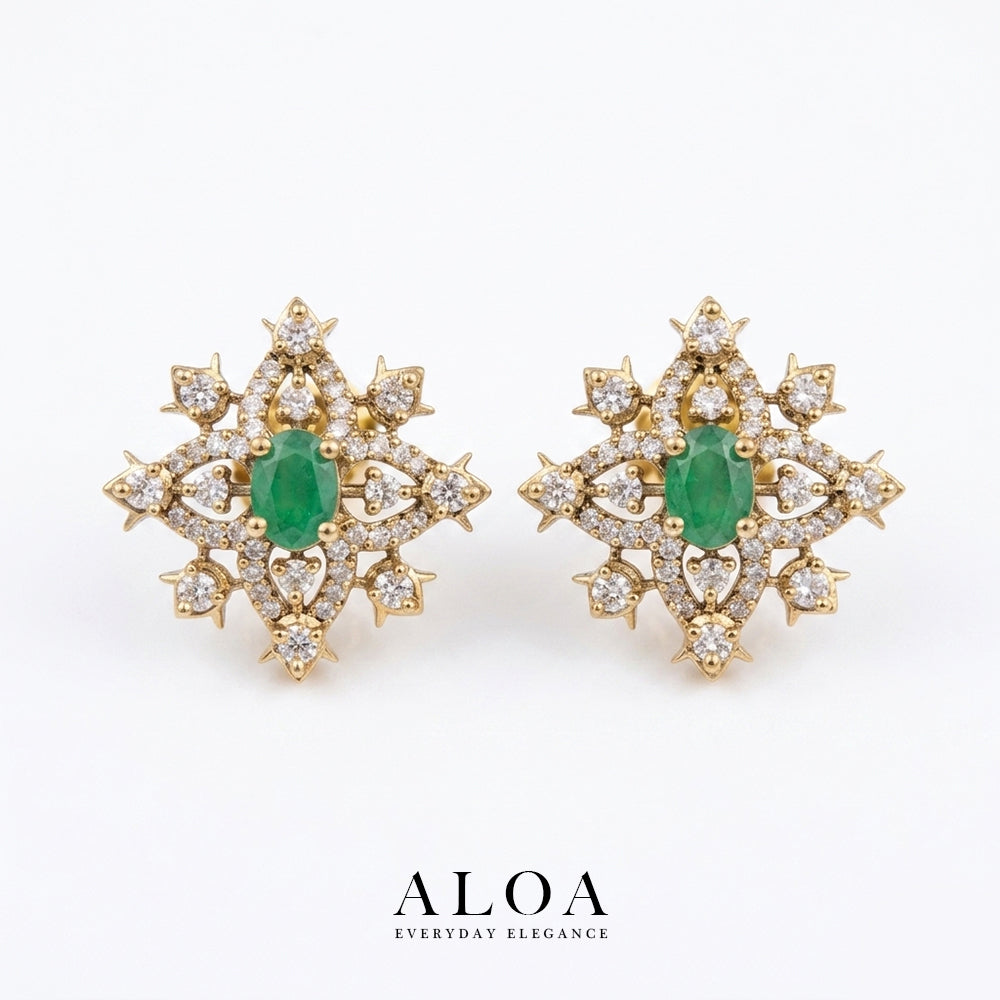 Emerald Starburst Studs
