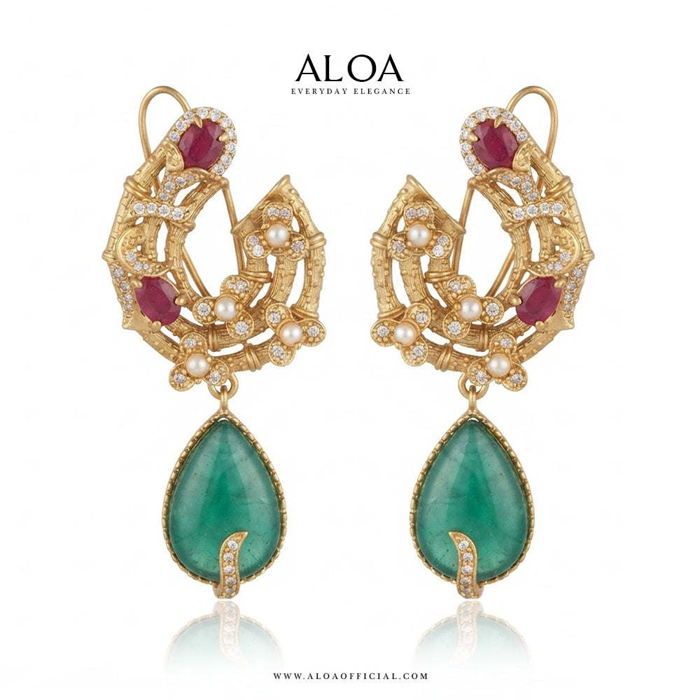 Two-Tier Emerald & Ruby Royal Choker Set