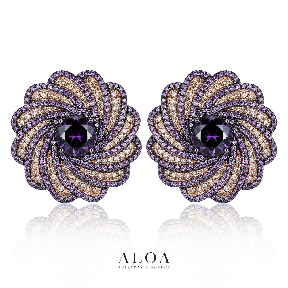Twilight Spiral Stud Earrings