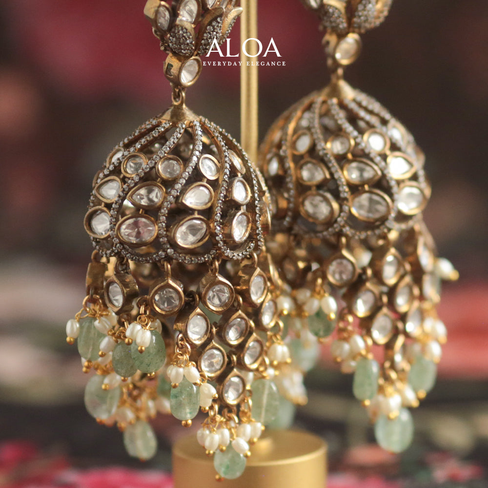 Kundan & Polki Jhumka Earrings