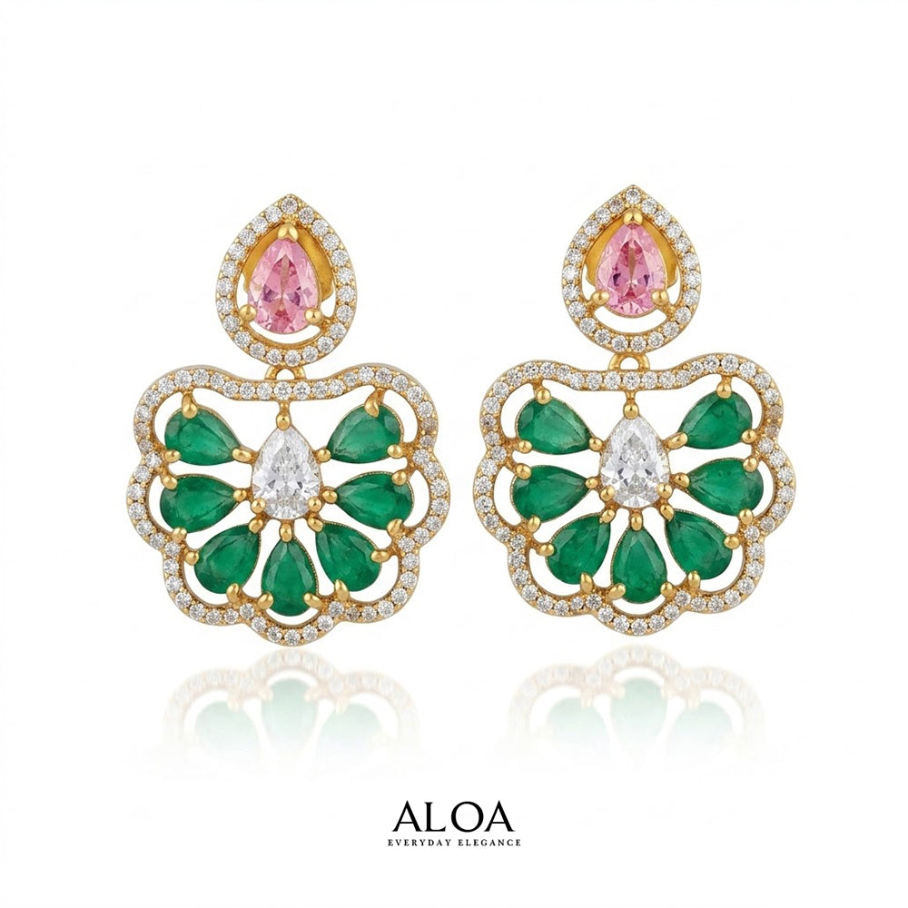 Pastel Pink & Emerald Statement