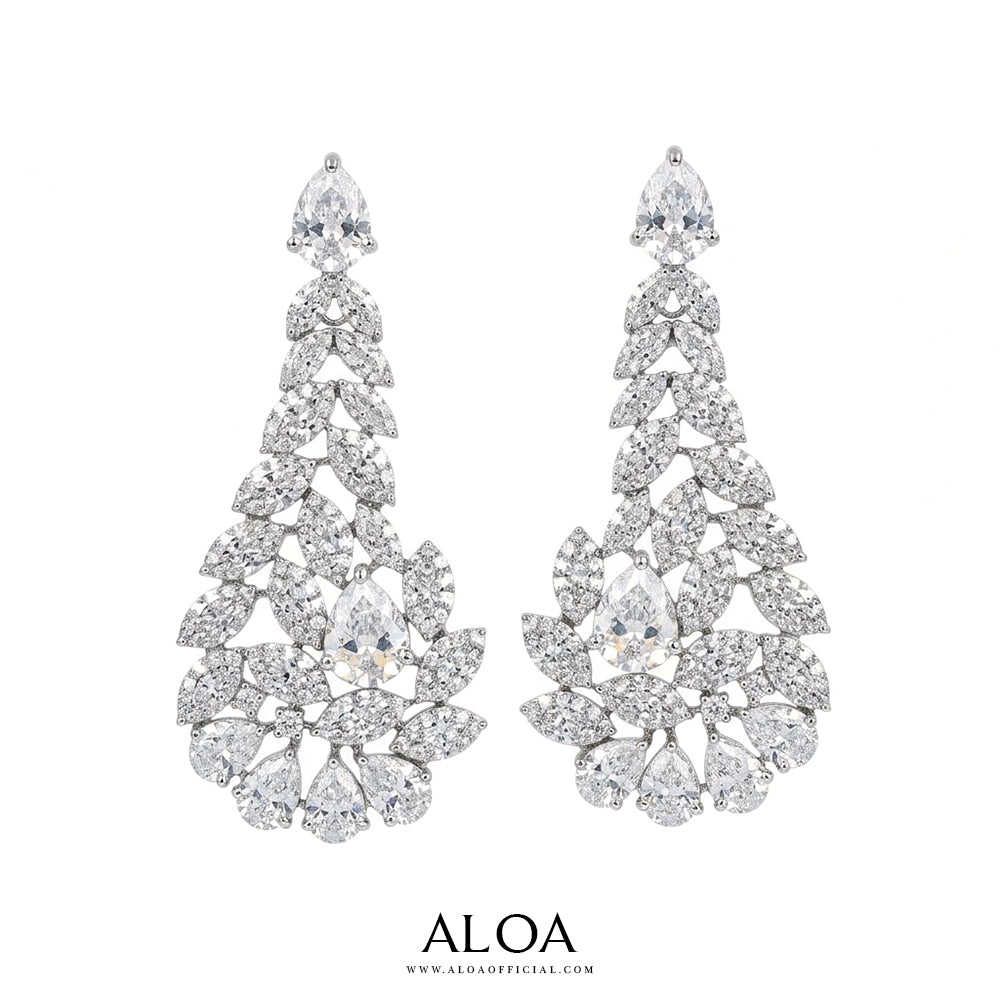 White Leaf CZ Set