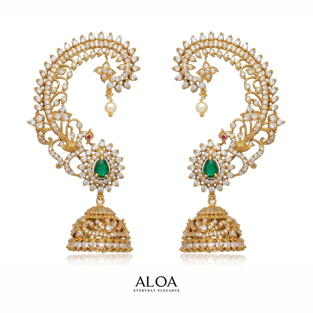 Emerald Paisley Jhumka Cuffs