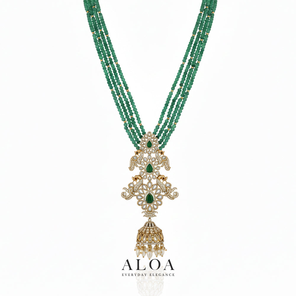 Royal Peacock Jhumka Necklace Set