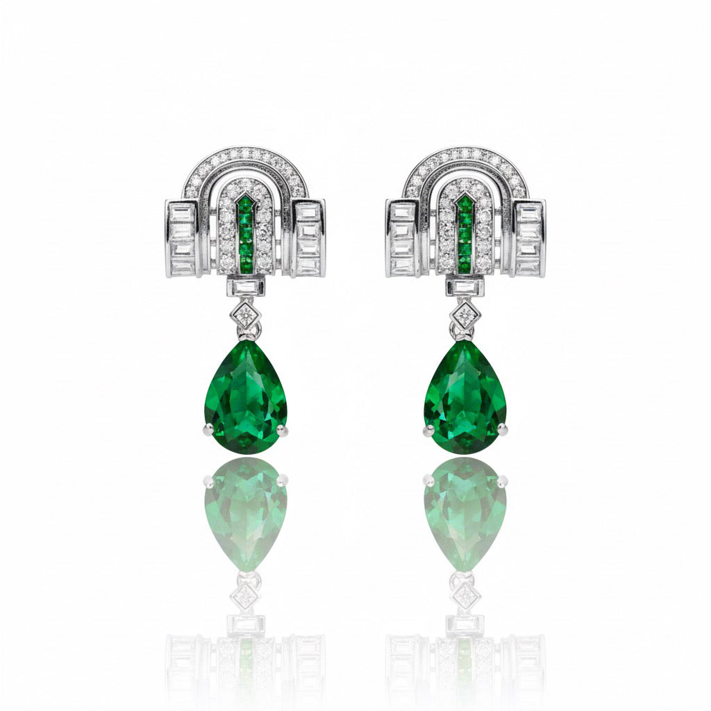 Emerald CZ Earrings