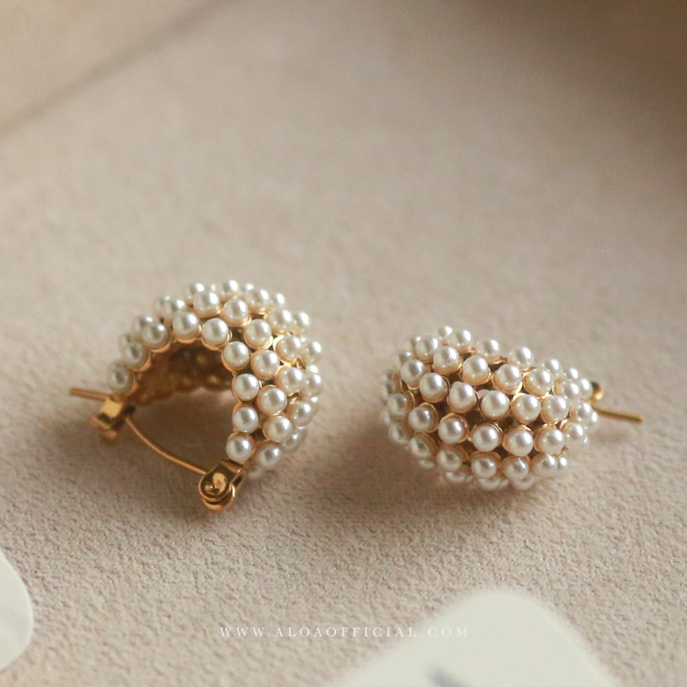 Studded Pearl Hoops