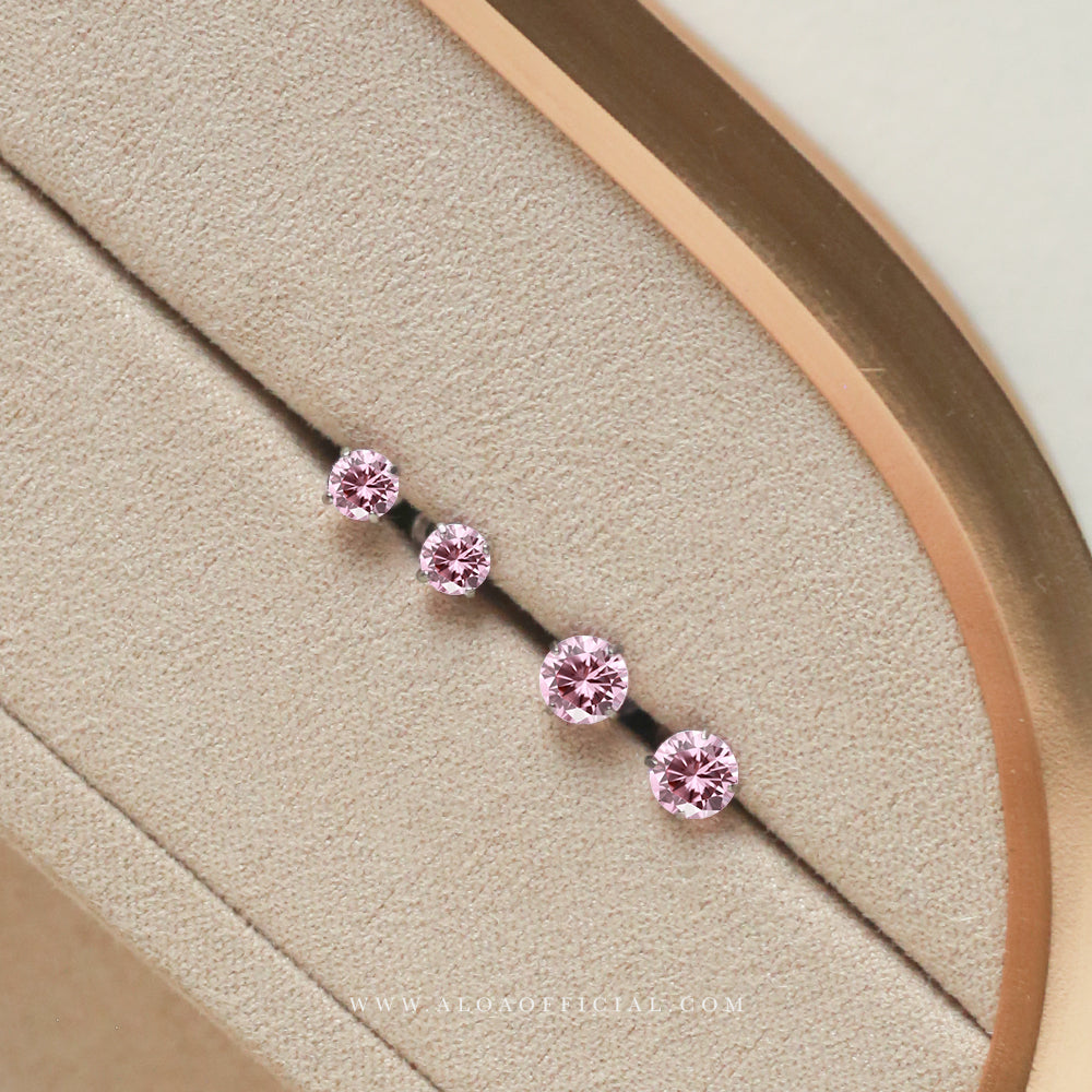 Pink Spark Helix Studs
