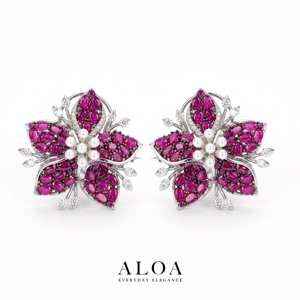 The Crimson Orchid Studs