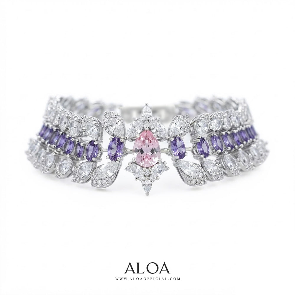 Velvet Orchid Bridal Necklace