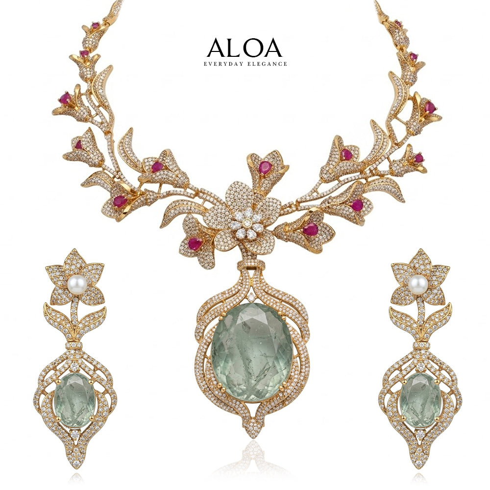 Statement Floral Necklace Set