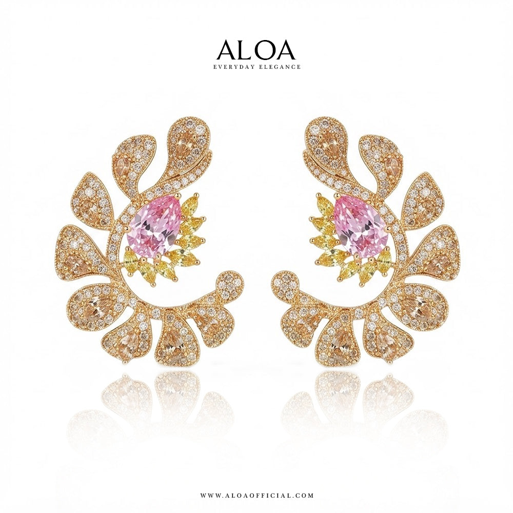 Gold Cluster Earrings